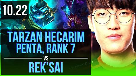 Tarzan HECARIM Vs REK SAI JUNGLE DEFEAT Penta Rank 7 Godlike