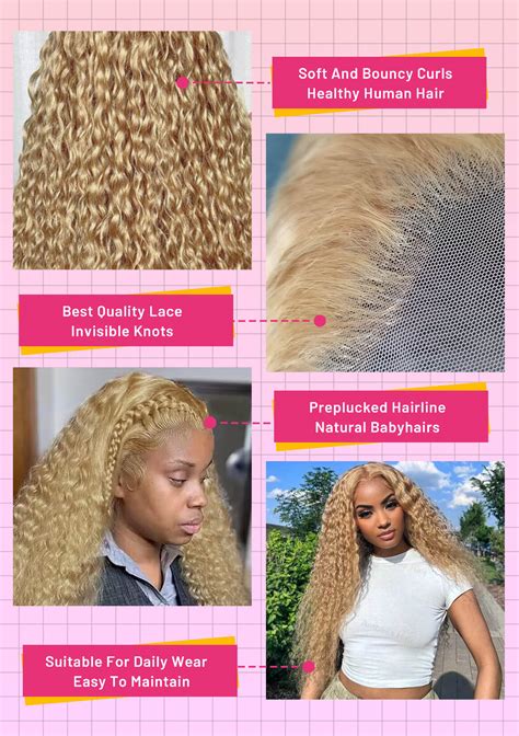 27 Honey Blonde Water Wave 13x4 Lace Front Wigs Yolissa Hair