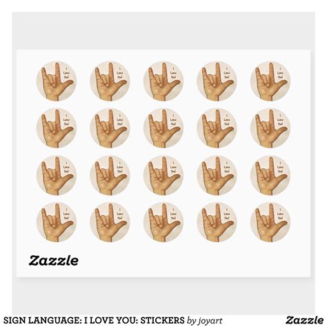 Sign Language I Love You Stickers Zazzle Sign Language Love You