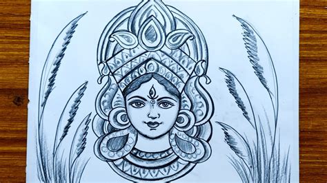 How To Draw Maa Durga Face Encil Ketch Dawing For Durga Pujadurga