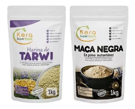 Maca Negra 1kg Y Harina De Tarwi 1kg Pack 2 Unidades De 1kg Cuotas