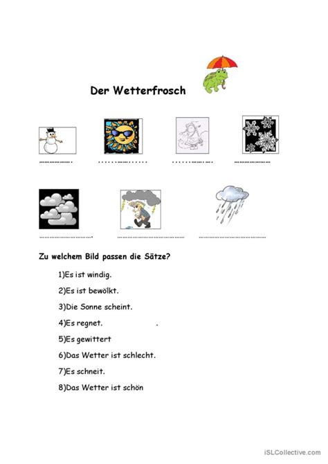 Das Wetter Jahreszeiten was k Deutsch DAF Arbeitsblätter pdf doc