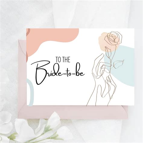 Printable Bridal Shower Card To The Bride To Be Card Wedding