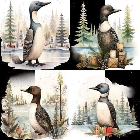 Christmas Heartwarming Loon PNG Clipart, Creative Christmas Loon