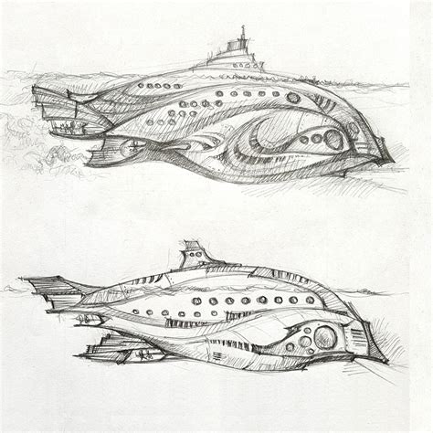 Artstation Steampunk Submarine Sketch