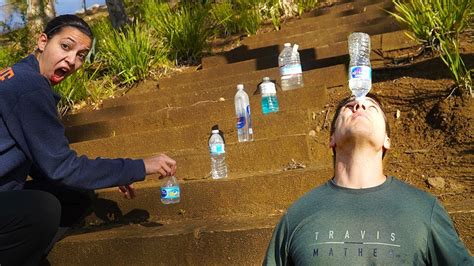 Water Bottle Flip Trick Shot H O R S E Husband Vs Wife Youtube