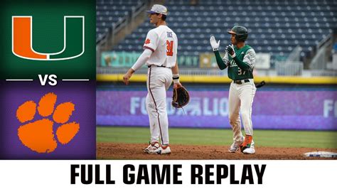 Miami Vs Clemson Full Game Replay Acc Baseball Championship