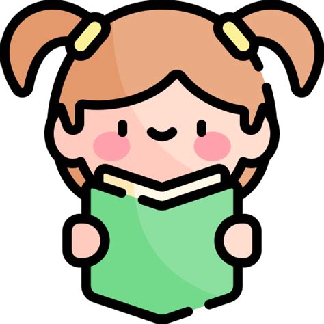 Reading Kawaii Lineal Color Icon