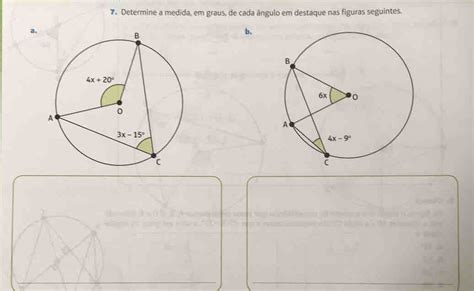 Solved Determine A Medida Em Graus De Cada Angulo Em Destaque Nas Figuras Seguintes A B