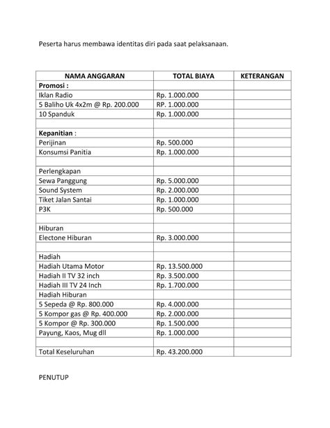 Detail Contoh Anggaran Biaya Dalam Proposal Koleksi Nomer 17