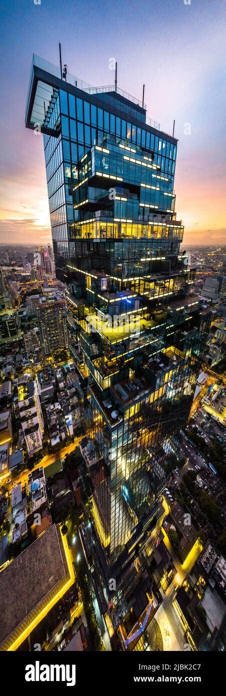 Aerial View Of King Power Mahanakhon Tower In Sathorn Silom Central