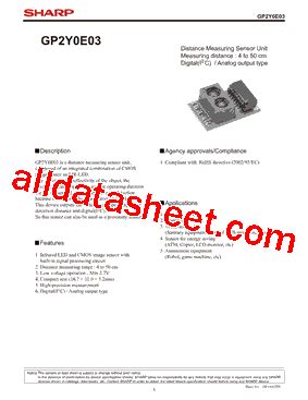 Gp Y E Datasheet Pdf Sharp Corporation