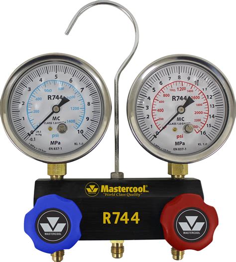 Mastercool 55103 R744 CO2 2 Way Aluminum Manifold With Gauges