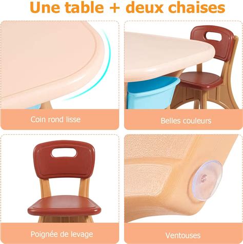 Costway Ensemble Table Et Chaises Pour Enfant Inclus Table Et