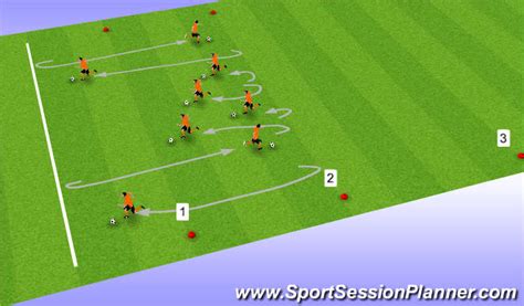 Footballsoccer Shuttle Runs Progressed Technical Ball Control