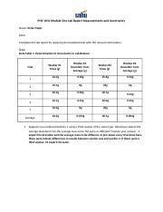 Lab Report On Measurements And Uncertainty In Physics Course Hero