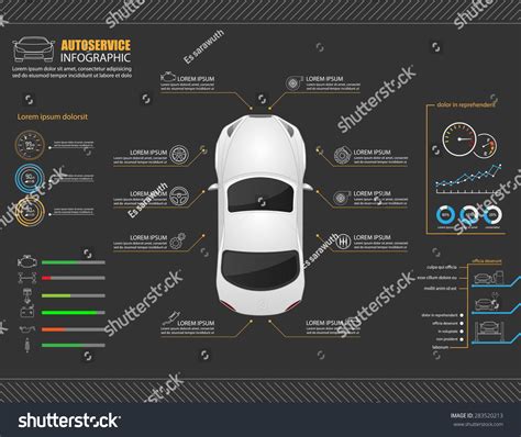 Car Auto Service Infographics Designvector Stock Vector Royalty Free