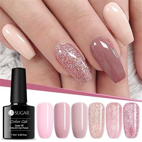 Ur Sugar 75ml Rose Gold Glitter Uv Gel Nail Polish Uv Gel Nail