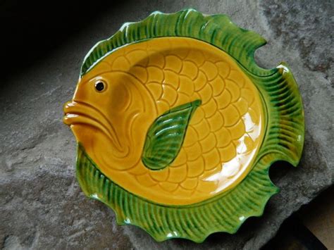 Au Vieux Vallauris Lot De 2 Assiettes Plates Forme Poisson