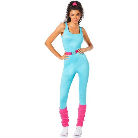 Barbie Aerobic Costume For Adults Blue Jumpsuit Party Expert