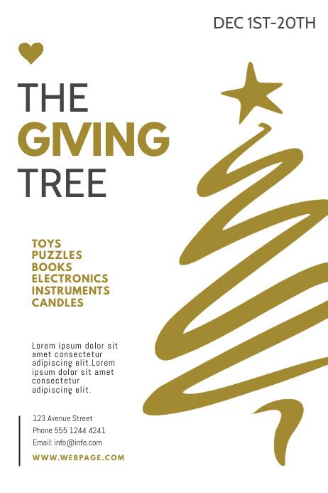 Christmas Giving Tree Flyer Template Postermywall