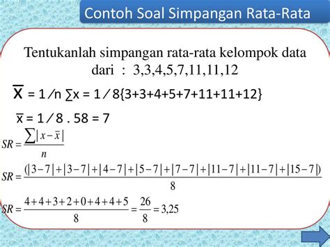 Contoh Soal Simpangan Rata Rata Data Tunggal Dan Kelompok Berbagai Contoh