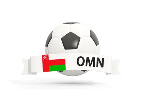 Football with banner. Illustration of flag of Oman