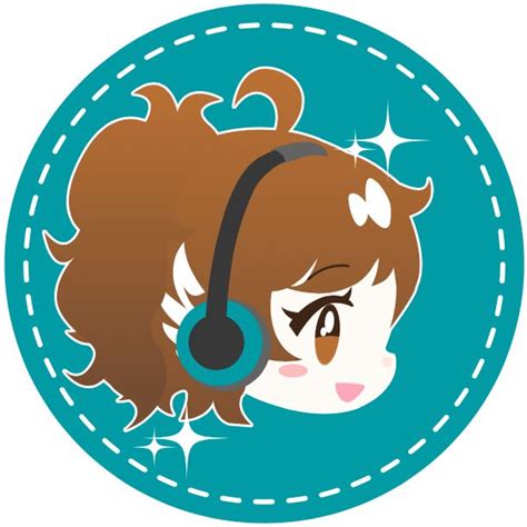 A Cartoon Girl With Headphones And Stars Around Her Neck In A Blue Circle