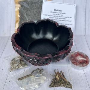 Witch Hekate Black Salt Bowl Hekate Offering Bowl Witchcraft Ritual