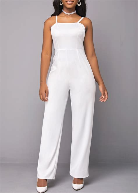 ROTITA Plus Size Button White V Neck Jumpsuit And Cardigan Rotita