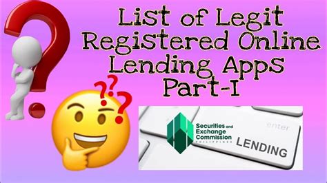 LIST OF LEGIT ONLINE LENDING APPS SEC REGISTERED PART 1 YouTube