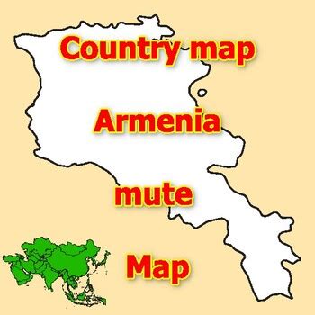 Empty Map of Armenia blank mute Map with outlines of neighboring Countries