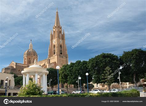 View Church Madonna Loreto Ghajnsielem Gozo Church Tower Rises High