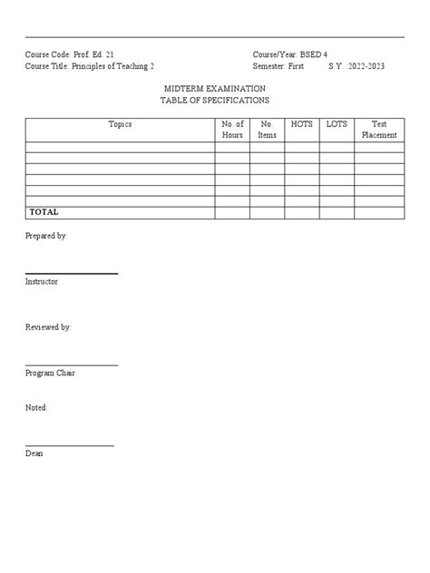 Tos Template Pdf