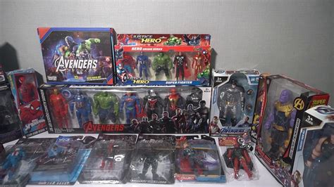 Avengers Superheroes Toys Collection Spider Man Hulk Captain