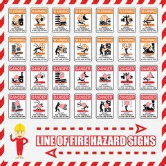 Set Of Safety Caution Signs And Symbols Of Forklift Operation Forklift