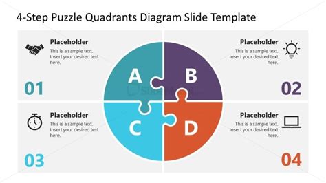 Step Puzzle Quadrants Diagram For Powerpoint Slidemodel