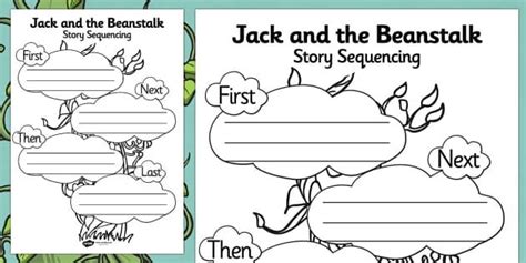 Story Sequencing Worksheets Jack And The Beanstalk First Story