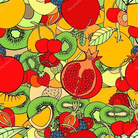 Seamless Pattern With Fruits Vector Image By Frescomovie Vector