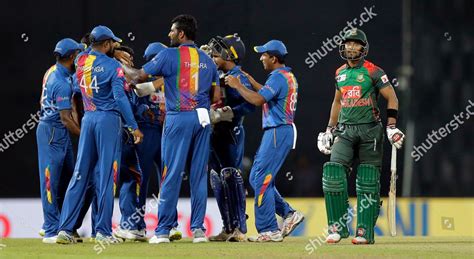 Sri Lankas Team Members Celebrates Dismissal Editorial Stock Photo