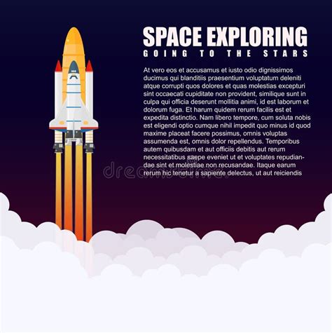 Rocket Spaceship Take Off Stock Illustration Illustration Of Explore 35646337