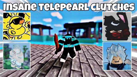 The Most Insane Telepearl Clutches Roblox Bedwars Youtube