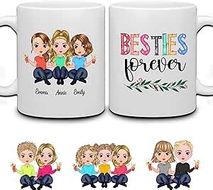 Amazon WHIDOBE Personalized Sister Mug 3 Sisters Custom 11oz