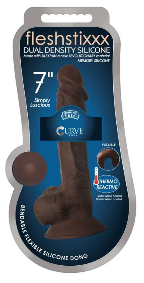 Silexpan Dark Hypoallergenic Silicone Dildo With Balls Inch