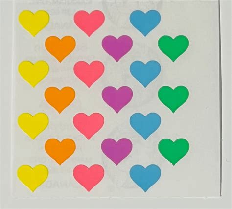 Vintage Rare Sandylion Rainbow Mini Heart Stickers Etsy