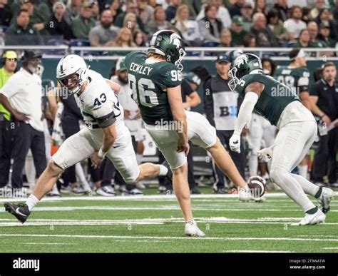 Detroit Mi November 24 Michigan State Spartans Punter Ryan Eckley 96 Kicks The Ball