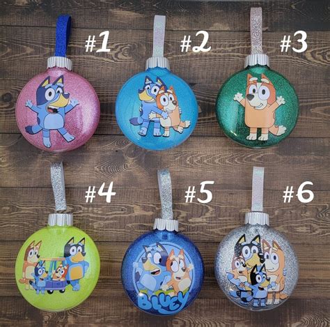 Bluey Inspired Christmas Ornaments Bluey Cartoon Christmas Etsy