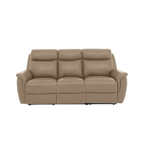 Orlando 3 Seater Leather Power Recliner Sofa With Power Headrests Barley By Furniture Village