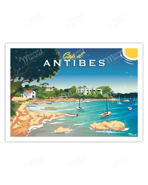 Affiche Cap D Antibes Marcel Travel Posters Taille X Cm