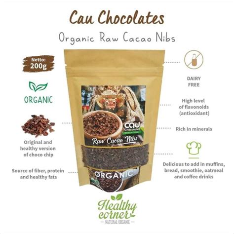 Organic Raw Cacao Nibs Biji Kakao Gr Cau Chocolates Lazada